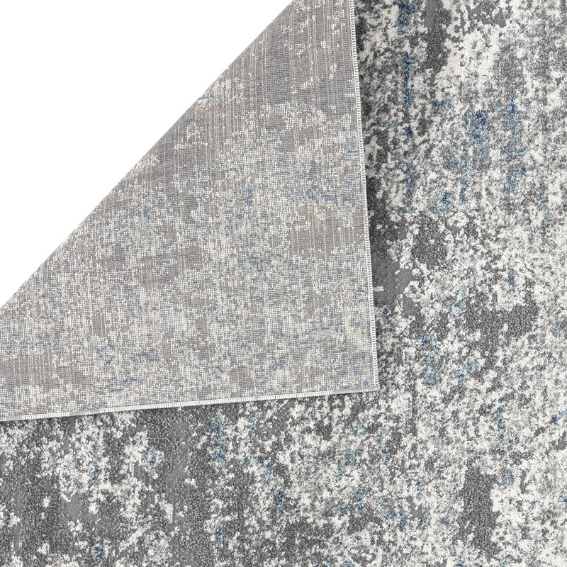 Tapis bleu abstrait Elkhorn, Rectangle 8 pi x 10 pi