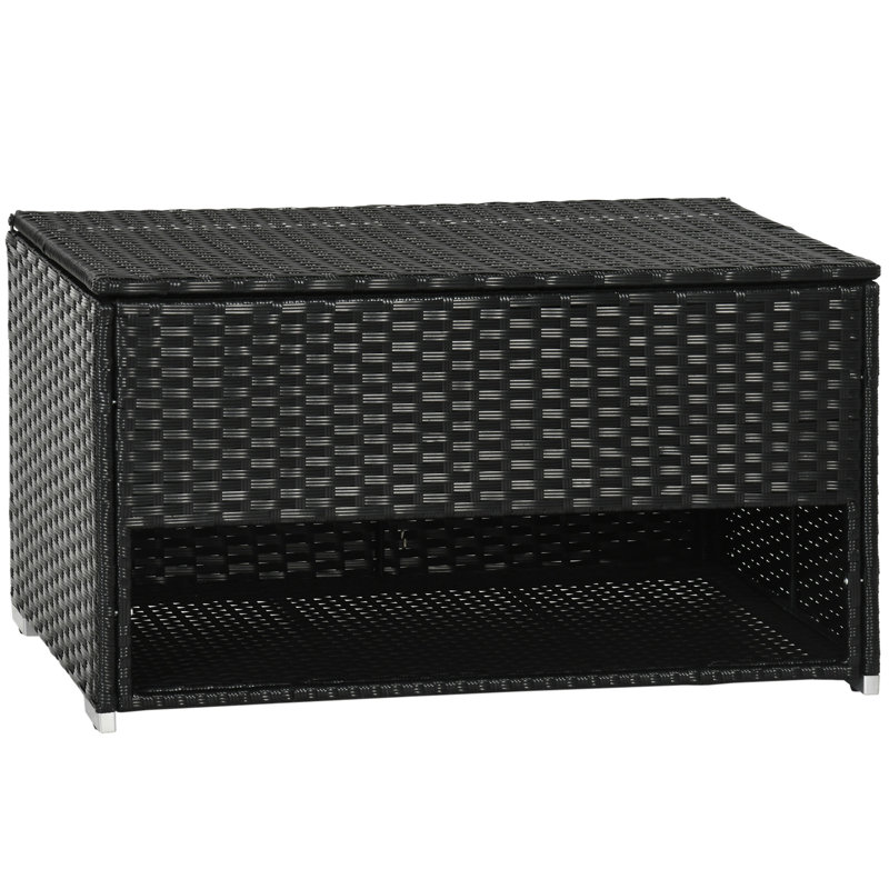 Outsunny Outdoor Deck Box & Shoe Storage, Black