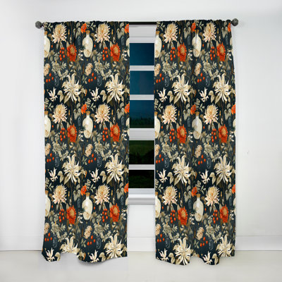 Harmonieux équilibre - Rideau floral - Velours obscurcissant - 1 panneau