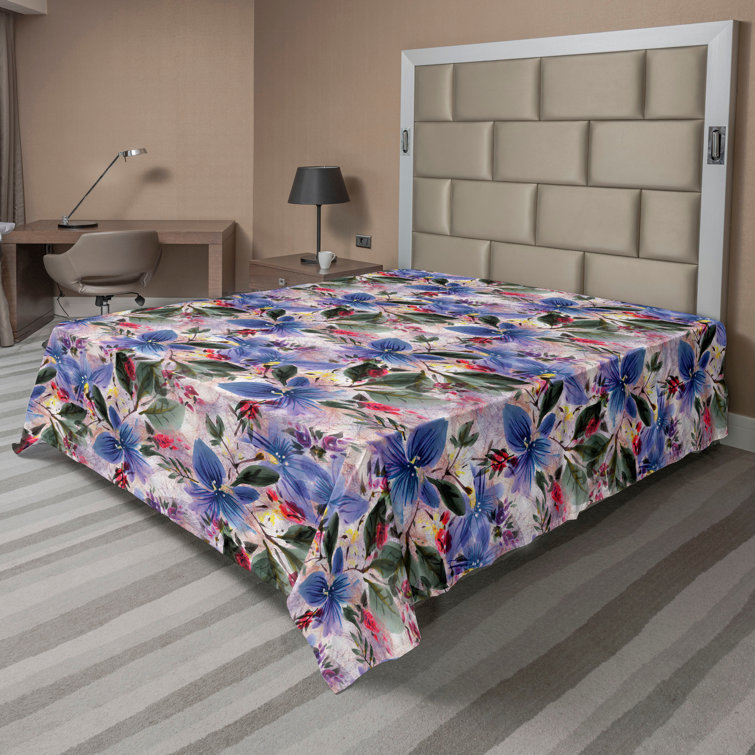 Ambesonne, drap plat floral pivoines, art botanique printanier