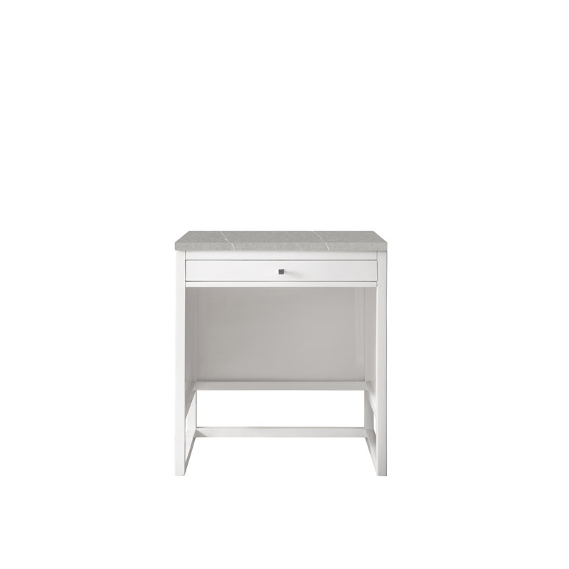 Athens 30" Single Bathroom Vanity, Glossy White/Eternal Serena/