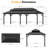 Hamilton 12 FT. x 24 FT. Hard Top Gazebo With Solar Self Powered LED Lights, Mosquito Netting And Canopy Hook-114500868