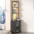 22.2'' Corner Triangle 5 Tier Wine Bar Cabinet With LED Light And USB Charging Port-2041381236