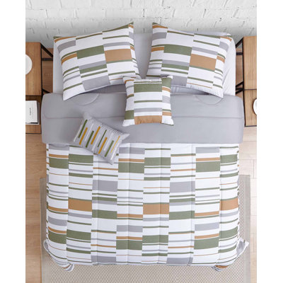 Ronald Modern & Contemporary Percale Channel Geometric Shapes Comforter