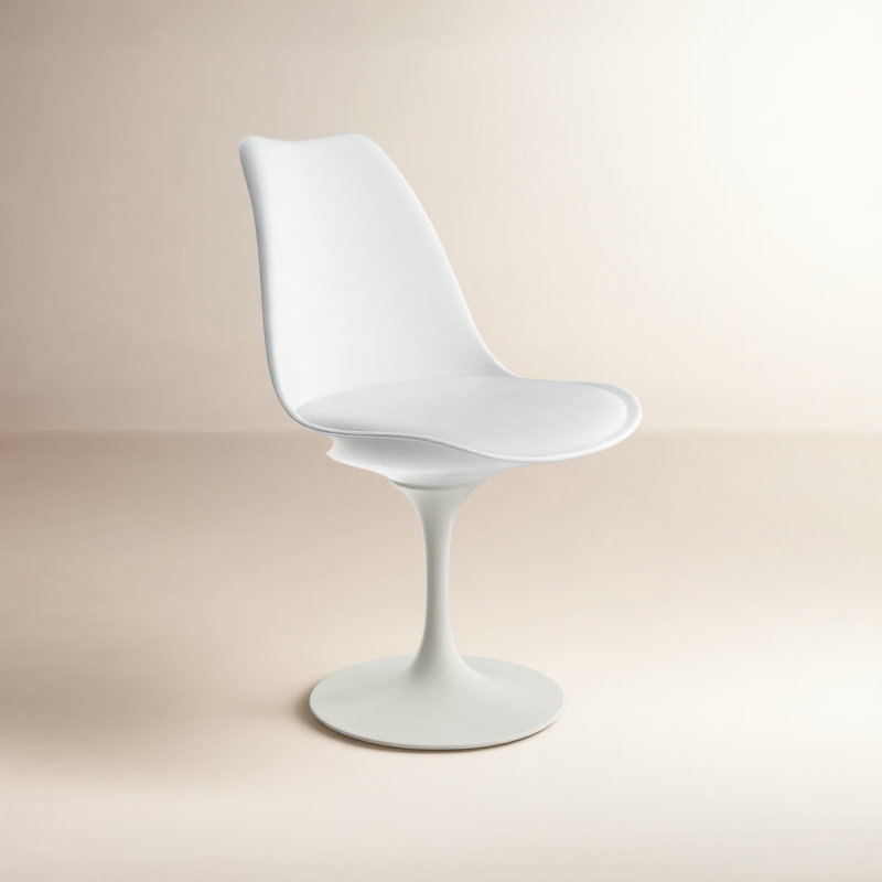 Chaise rembourrée, Similicuir blanc