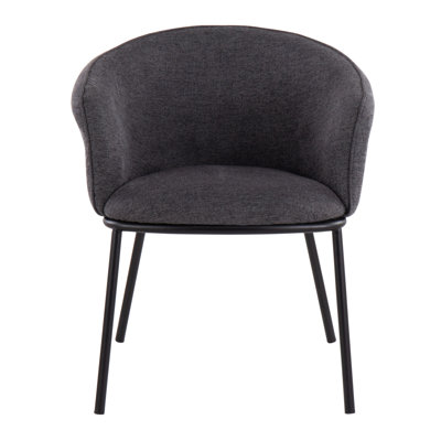 Chaise Ashland Contemporary en acier noir et tissu gris anthracite par Lumisource