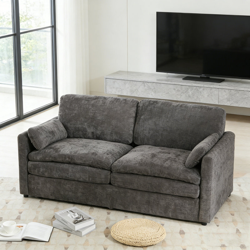 Causeuse rembourrée avec coussin moelleux, Dark Grey