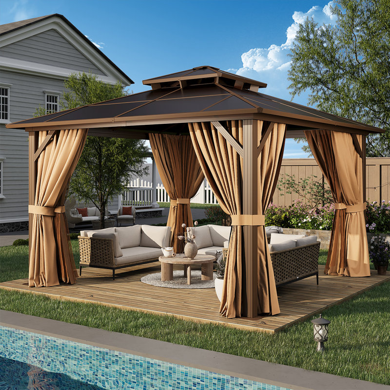 12 pi. L 12 pi. D Pavillon de jardin en aluminium