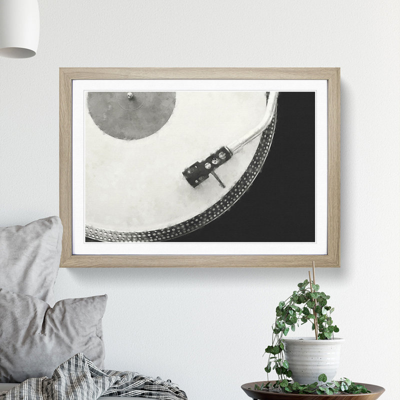 Needle of the Turntable - Picture Frame Graphic Art Print, Oak Framed, 45cm H x 63cm W x 2cm D