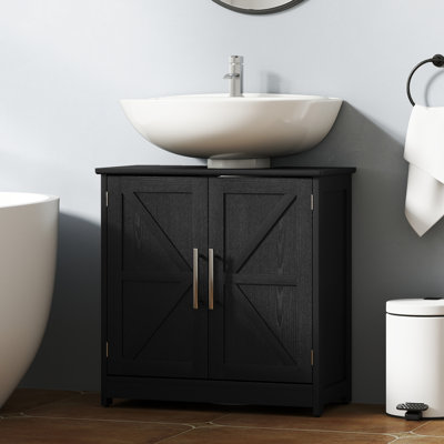 Armoire de rangement à piédestal, noir
