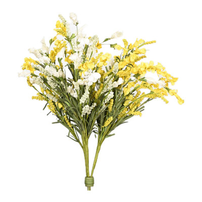 22" Artificial Spring Floral Arrangement For Vase Filler, Faux Blossoms Cluster Bush Stem For Home Office Wedding Party Table Decoration