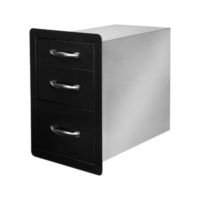 Flush Mount Triple Barbecue Storage Drawer