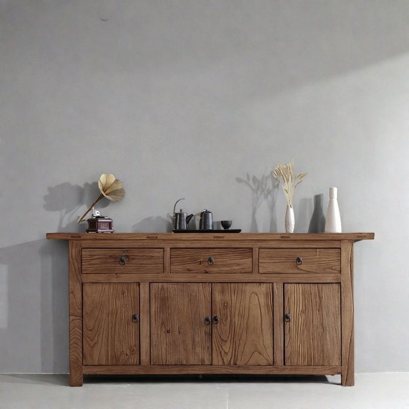 Armoire console en bois d'orme massif