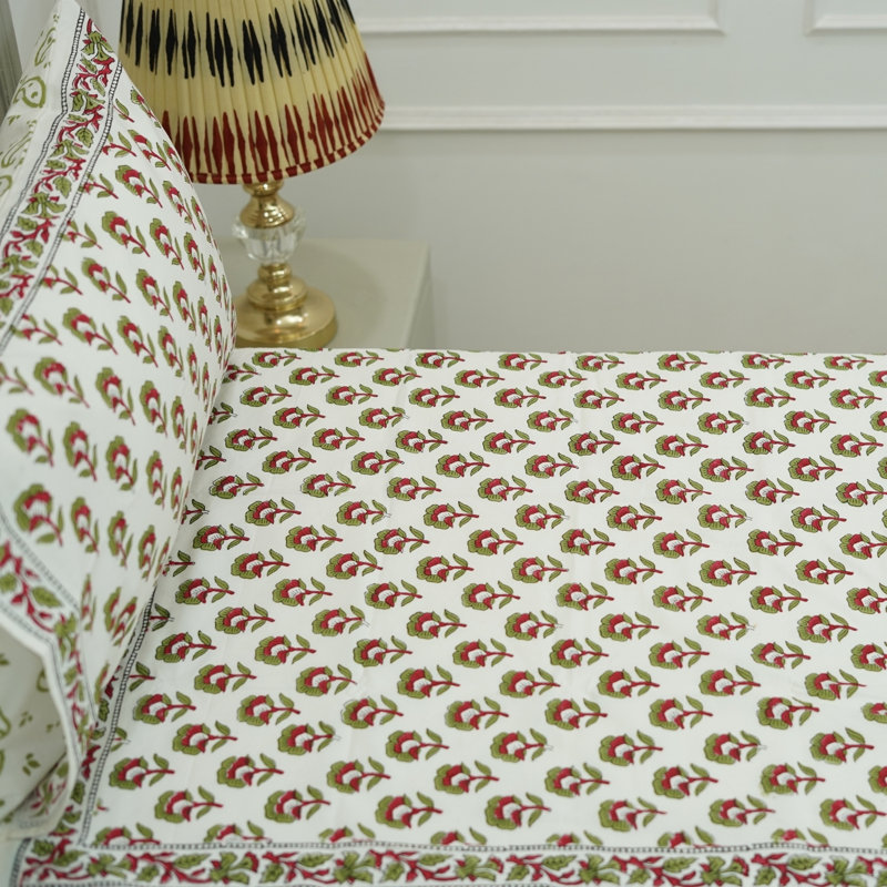 Fabdivine 102X112 Pure Cotton Bedsheet Set – Handmade Bedsheet with Matching Pillow Covers – Premium Bedding, Rohini. 
