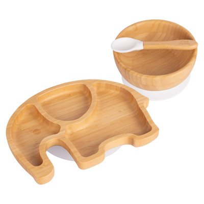 Tiny Dining - Children's Bamboo Suction Elephant Dinner