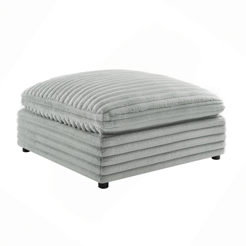 Jenny Plush Polyester 40" Square Ottoman
