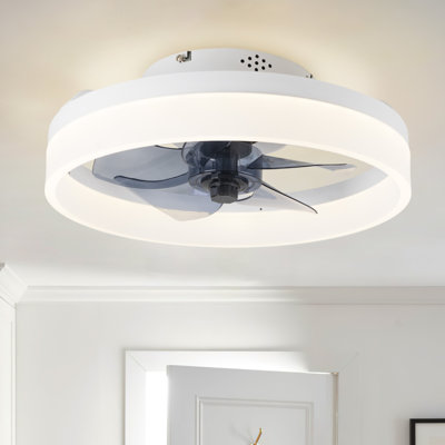Ventilateur de plafond encastré 15,7 po avec lumière pour chambre à coucher