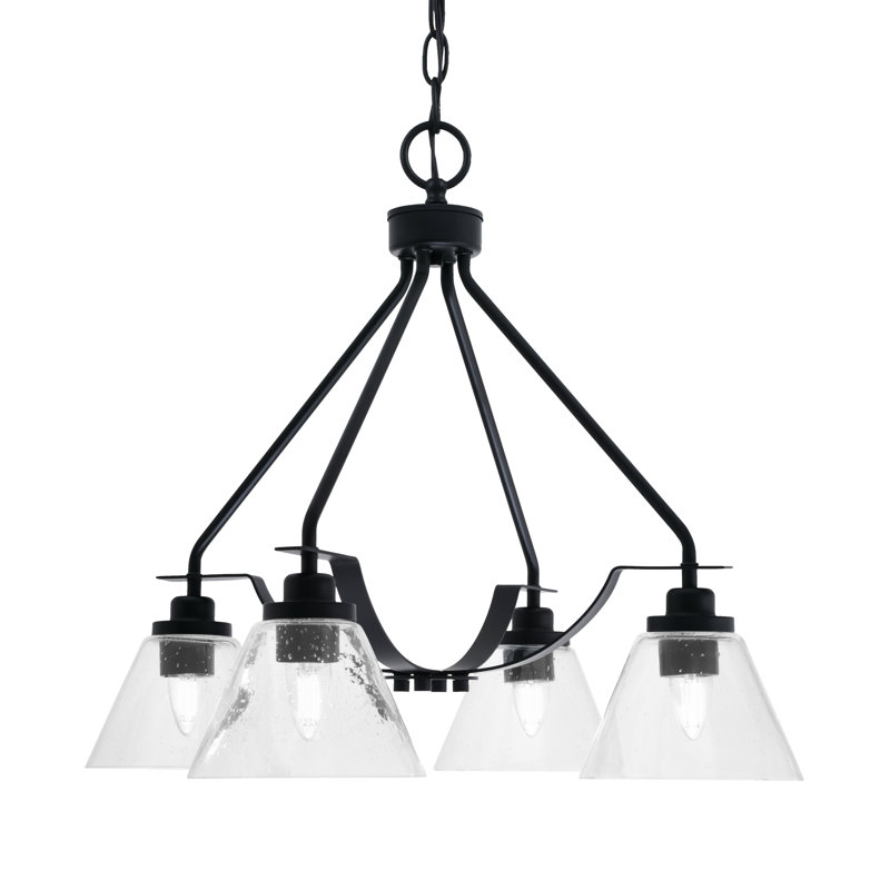 Lustre 4 lumières Odyssey Downown, Blanc, Noir mat