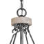 Lustre géométrique unique en bois 4 lumières