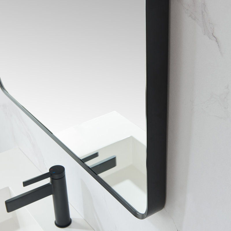 Markhai Aluminium Rectangle Mirror, Brushed Black, 36'' x 32''