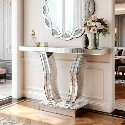 Console en miroir, table de canapé d'entrée, table d'entrée pour le salon