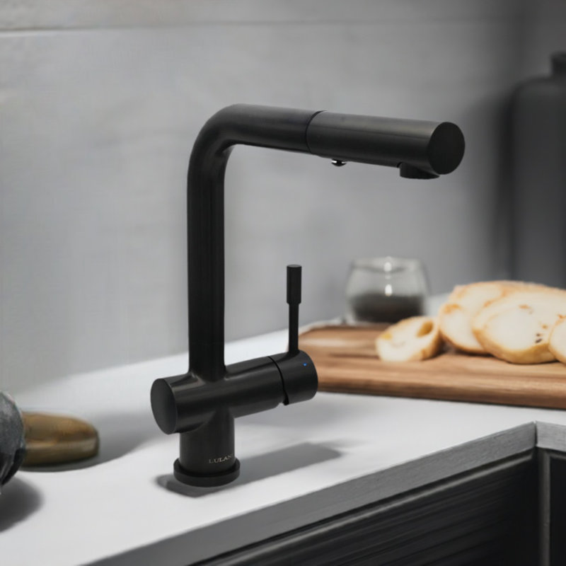 Lulani Nassau Pull Out Kitchen Faucet, Matte Black