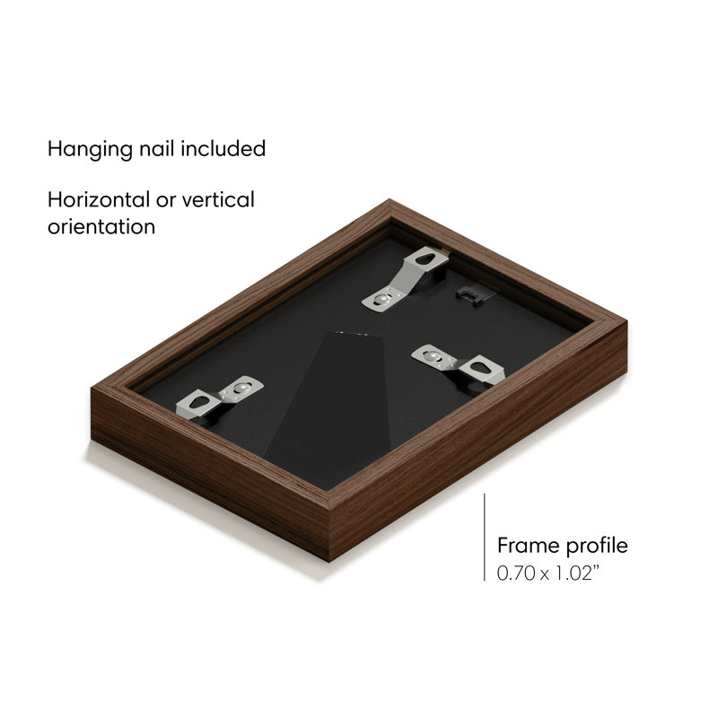Walnut Brown 4x6 Oak Wood Picture Frame with Glass