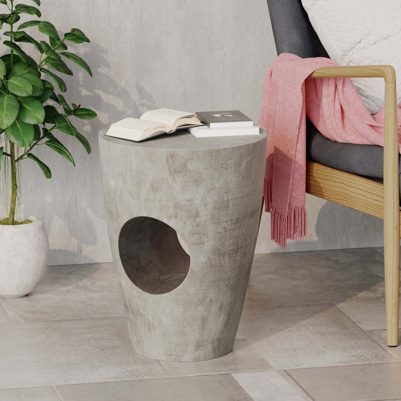 Stylish Outdoor Side Table with Lightweight Concrete Design