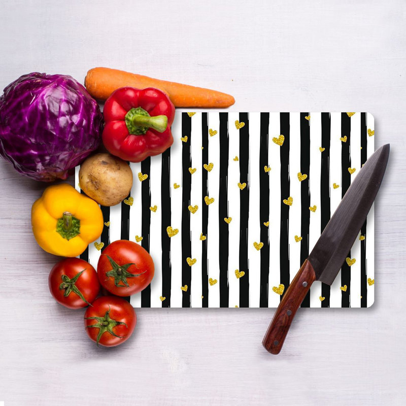 Flourish Premium Tempered Glass Cutting Board, 9.8 x 13.8 inches | 100% Antibacterial, Easy Clean, Non-Slip Silicone Feet | Durable Kitchen Essential for Safe Food Preparation, Stylish and Functional Design