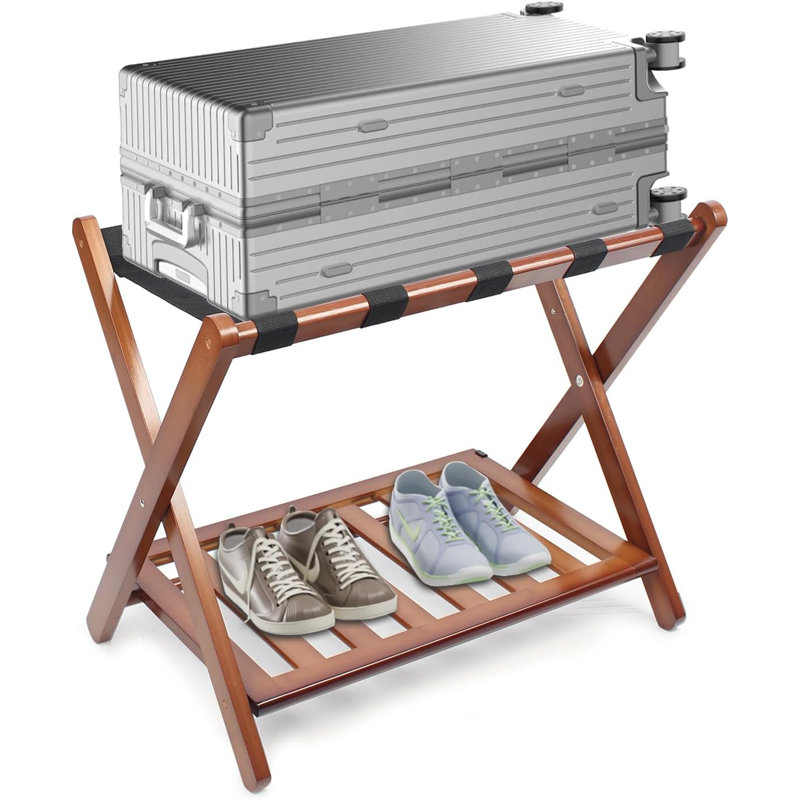 Fully Assembled Walnut Luggage Rack