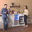 Meuble-bar à café moderne de 120 cm avec compartiment réfrigérateur, mini-réfrigérateur avec rangement pour bouteilles de vin, porte-verres et éclairage DEL-701808762