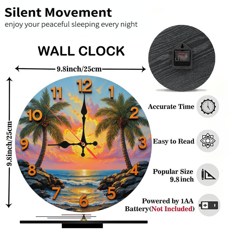 Horloge murale Sunset Beach