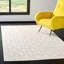 Tapis en laine et coton ivoire à motif géométrique tissé à la main Vermont-1166365667