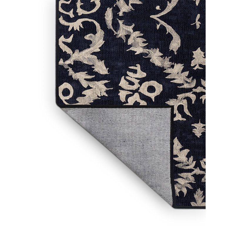 Machine Washable Gray Area Rug, Runner 2' x 4'