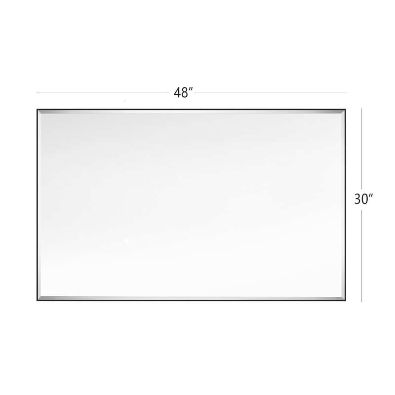 Miroir mural biseauté Reflections Sleek, 30 po x 48 po, Noir, noir, noir, noir