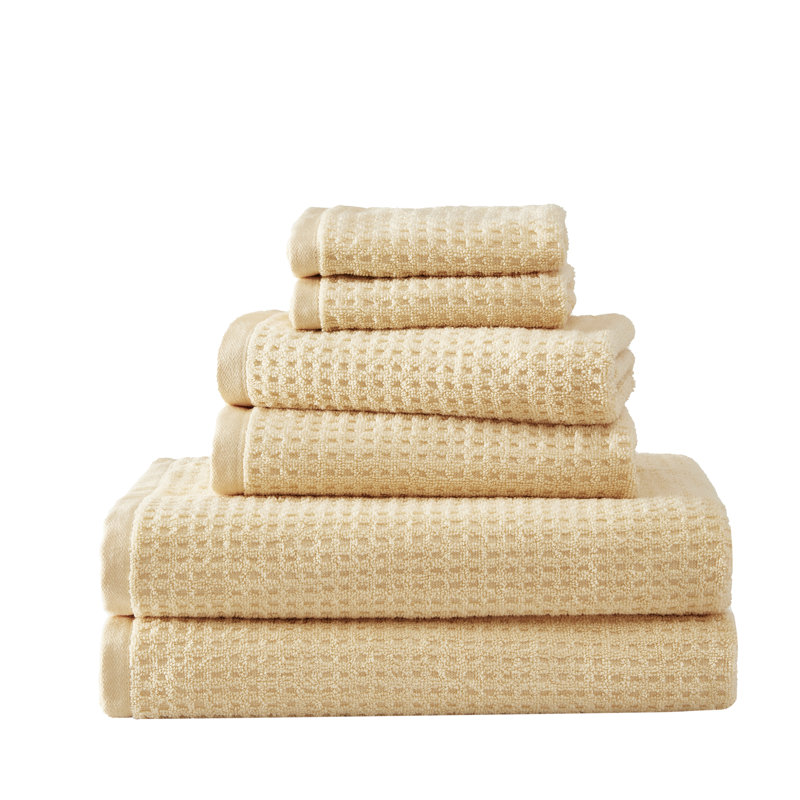 Ensemble de serviettes 100% coton Tommy Bahama, Jaune, Ensemble de 6 serviettes de bain