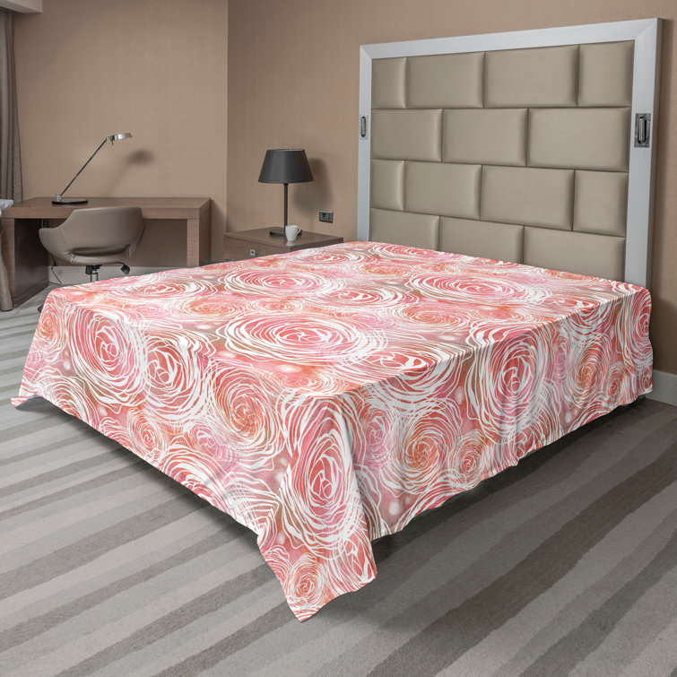 Ambesonne, drap plat floral pivoines, art botanique printanier