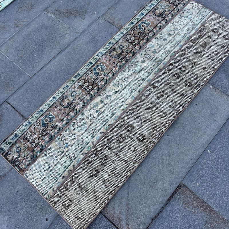 Tapis de style turc Oushak fabriqué à la main dans un style bohémien à motif floral coloré