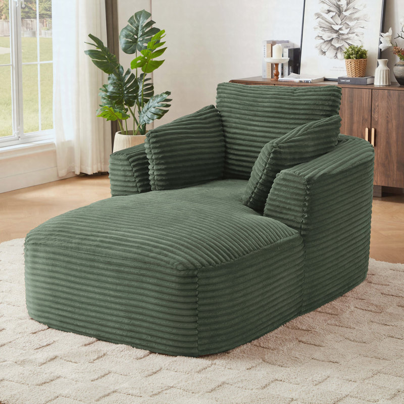 Méridienne surdimensionnée en velours côtelé pour l'intérieur, Green