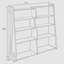 Bibliothèque en bois en forme de L à 4 niveaux, extensible jusqu'à 119 cm (47 pouces) pour les coins et les petits espaces, finition bois noir.-1060460875