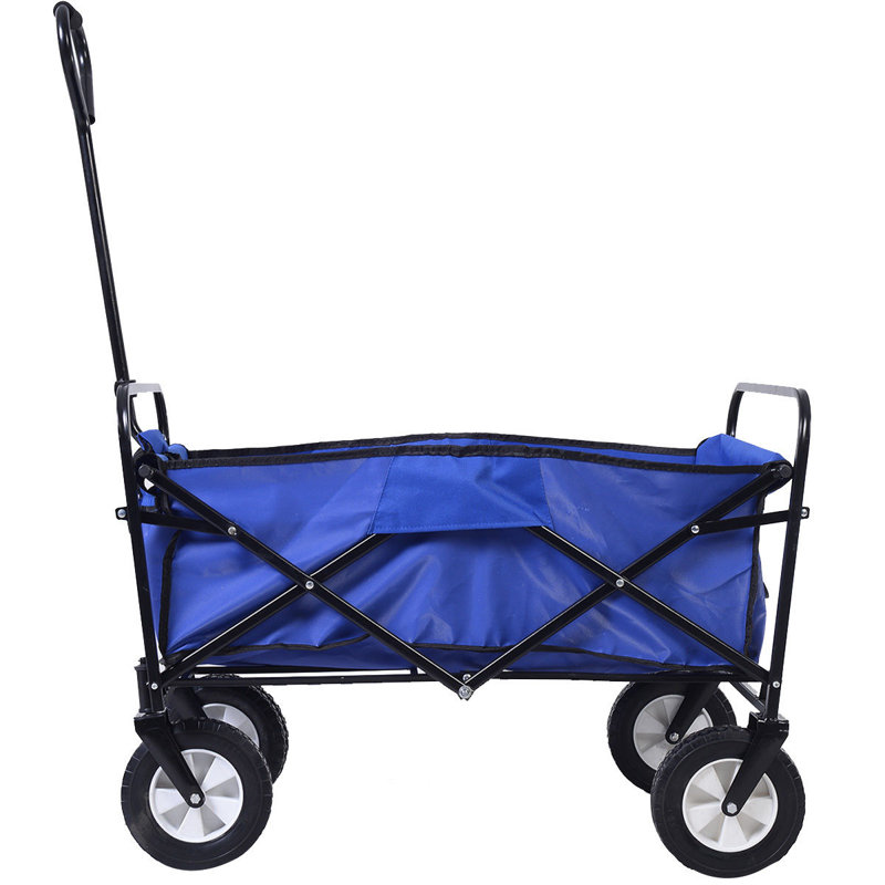 120cm H x 78cm W x 54.5 cm D 68kg Foldable Garden Hand Truck Trolley, Blue