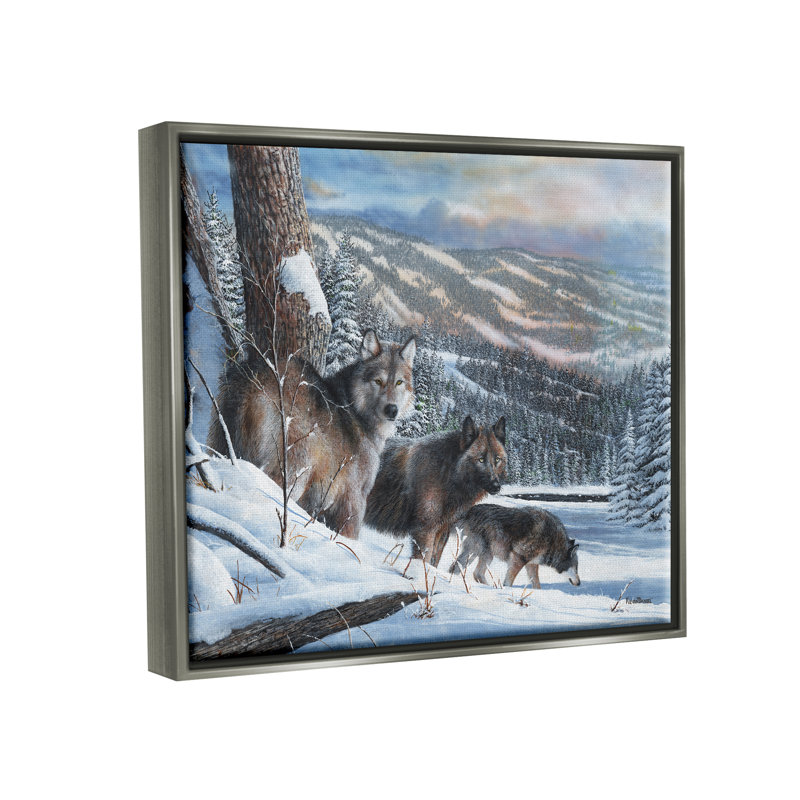 «Stupell Industries Wolves in Snowy Mountain Landscape», art mural sur toile par Kevin Daniel, H 17 po x l 21 po x P 1,7 po