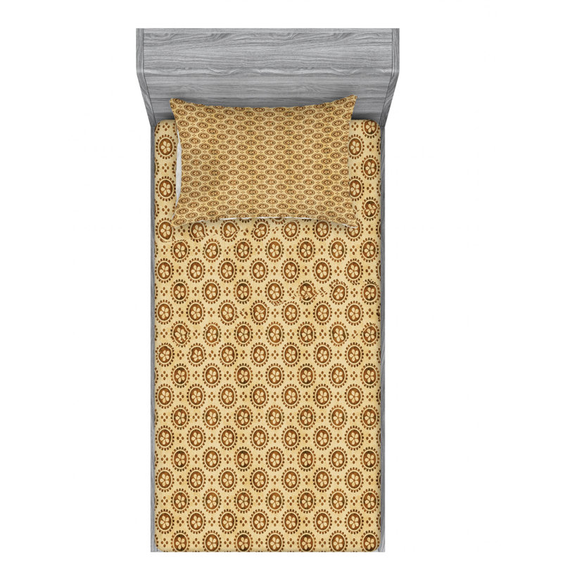 Microfiber Floral Sheet Set, Twin XL Sheet Set with Fitted Sheet