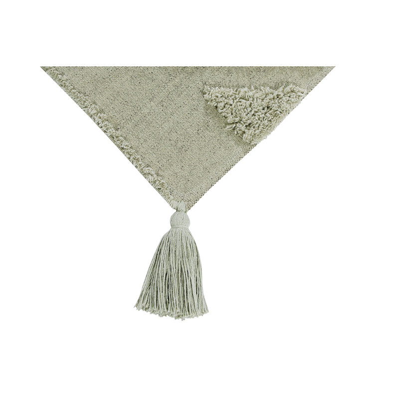 Tribu Cotton Southwestern Area Rug in Olive, Rectangle 5'7" x 8'