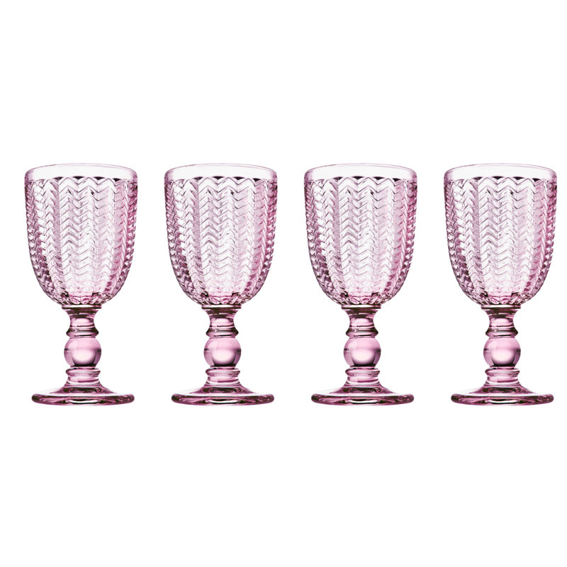 Twill 10 oz. Crystal Goblet, Pink