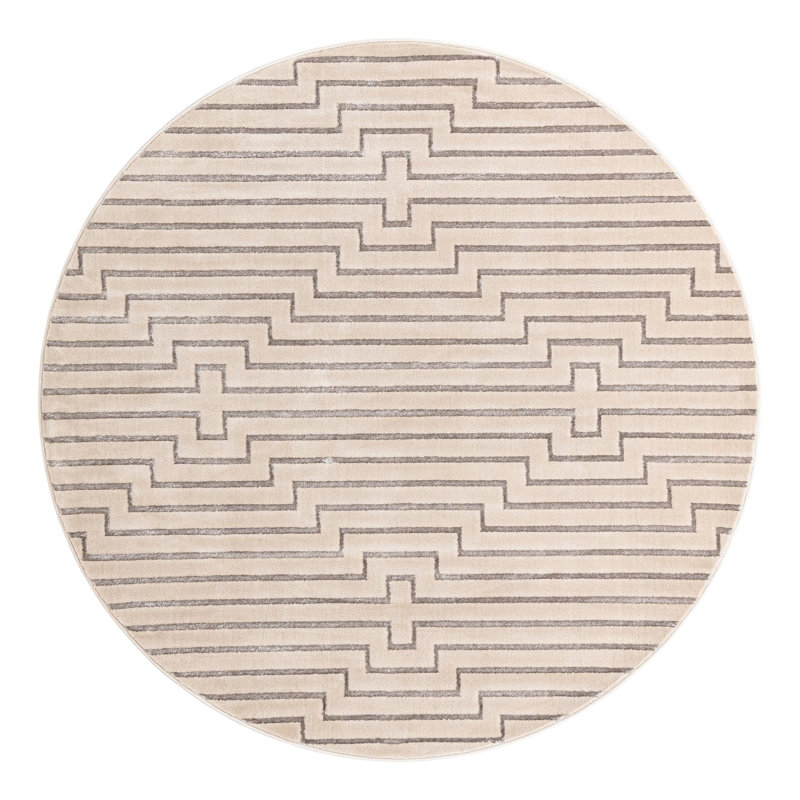 Latitude Run® Mirage Novica Rug White and Silver, Round 7'10"