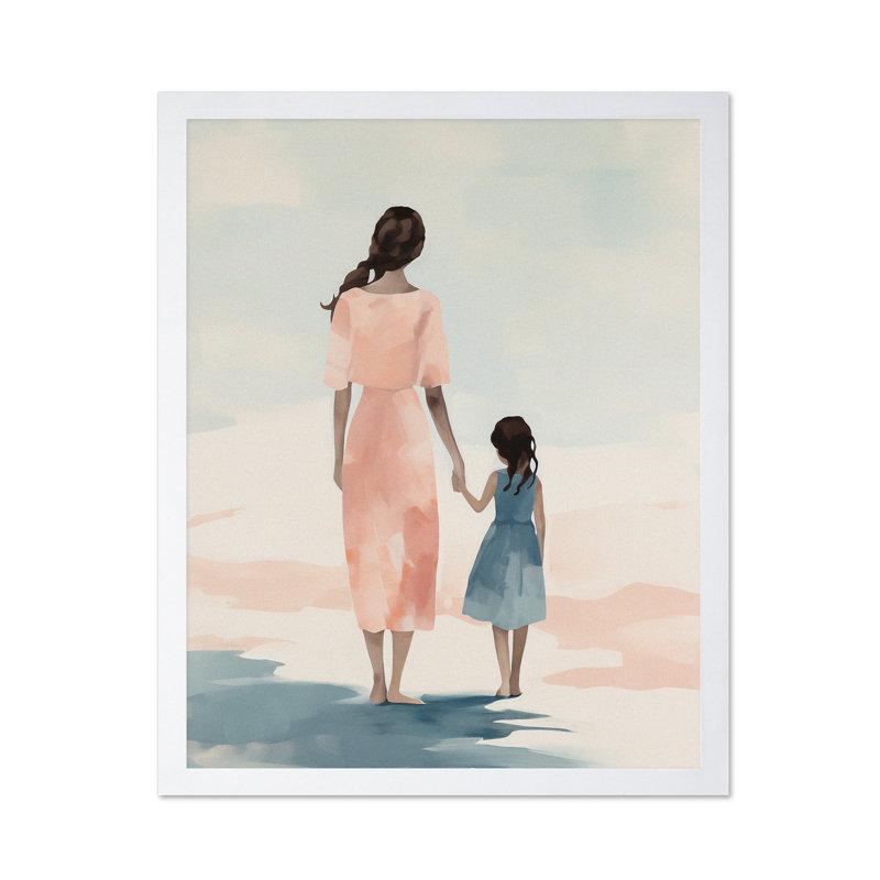 Mother and Daughter No2, Poster, White Framed, 11"H x 14"W