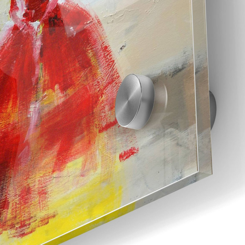 «Masquerade» par Oscar Alvarez Pardo, art mural en verre acrylique, 24 po x 24 po