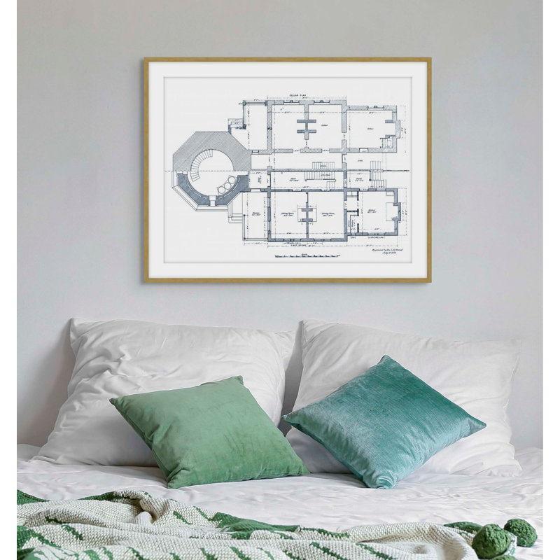 Blueprint Of Lighthouse 3 Print by Studio L57 Nouvelle, 24.48" H x 30.48" W