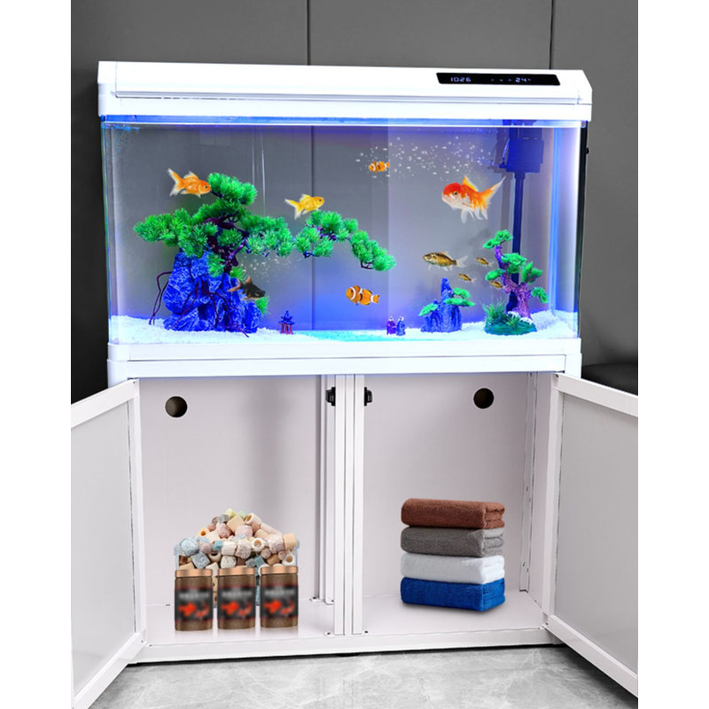 Aquariums à trois côtés intégrés pour augmenter l'oxygène, 38,04 gallons (H 49,02 po x l 39,29 po x P 12,05 p